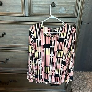 JM Collection Pink Stripe Shirt